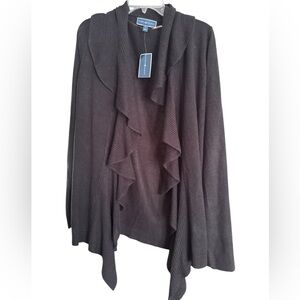 Karen Scott Black Luxsoft Cardigan NWT